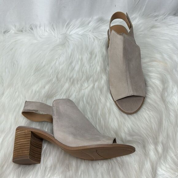 Franco Sarto Helix Slingback Peep Toe Stack Heel Sandals Sz 9.5 - Picture 2 of 7